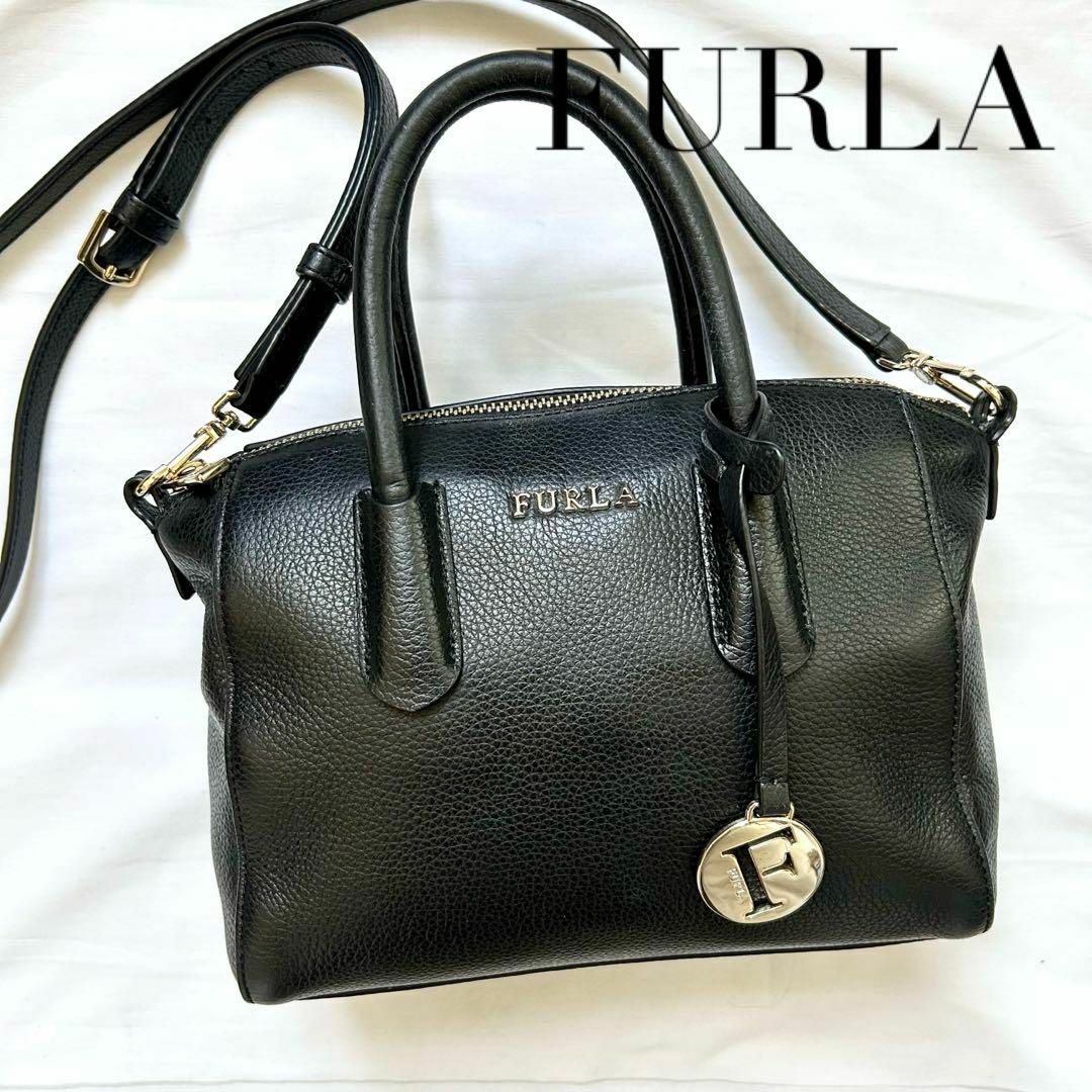 FURLA - ⭐️美品⭐️2way FURLA ショルダーバッグ　ハンドバッグ　本革　ブラック