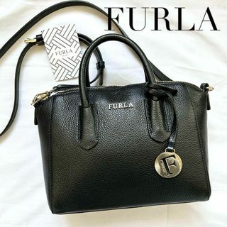 フルラ(Furla)の✨極美品✨2way FURLA ショルダーバッグ　ハンドバッグ　本革　ブラック(ショルダーバッグ)