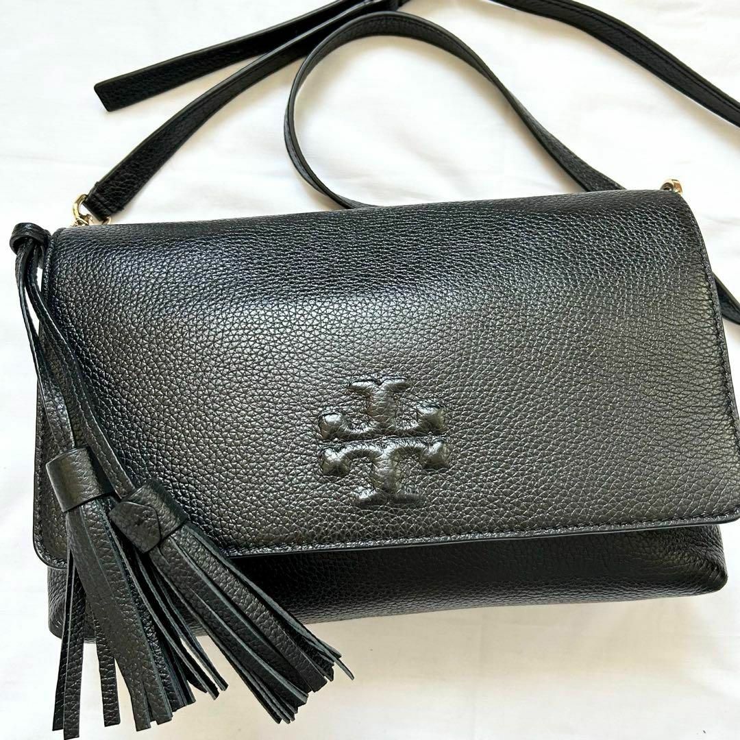 ✨極美品✨激レア Tory Burch ショルダーバッグ 黒 本革 タッセル ✨極美品✨激レア Tory Burch ショルダーバッグ 黒 本革 タッセル
