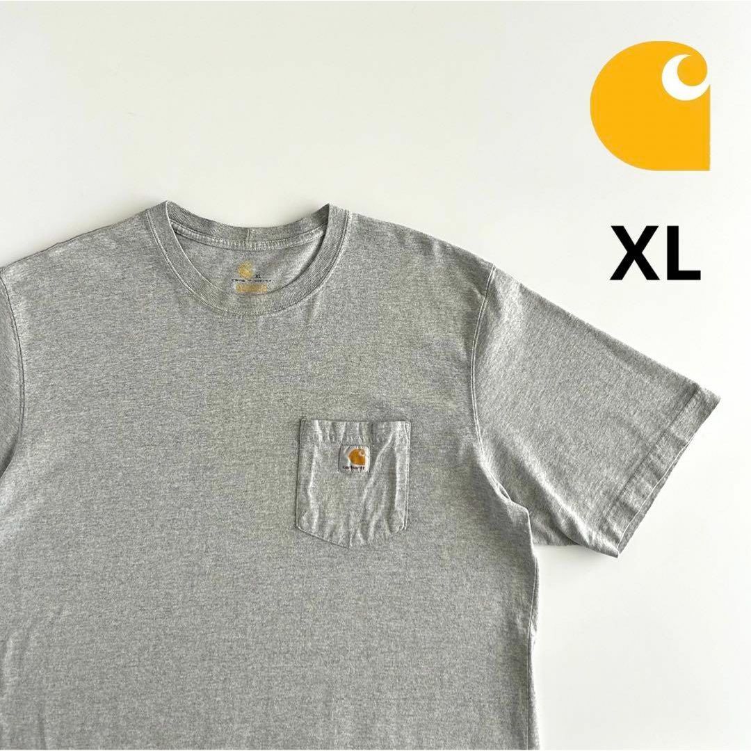 carhartt(カーハート)のカーハート 半袖Tシャツ XL ポケットtシャツ グレー クルーネック メンズのトップス(Tシャツ/カットソー(半袖/袖なし))の商品写真