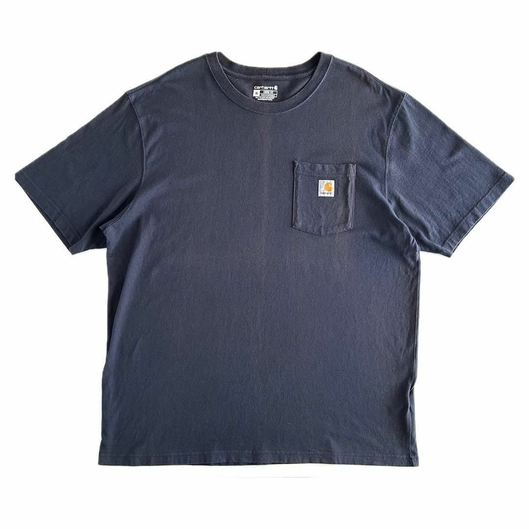 carhartt(カーハート)のCarhartt 半袖Tシャツ XL ポケットtシャツ ネイビー 雰囲気系 メンズのトップス(Tシャツ/カットソー(半袖/袖なし))の商品写真
