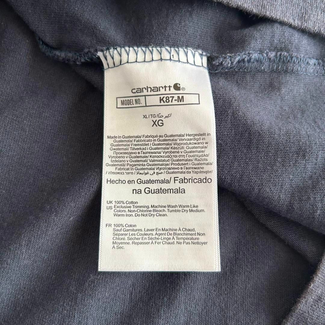 carhartt(カーハート)のCarhartt 半袖Tシャツ XL ポケットtシャツ ネイビー 雰囲気系 メンズのトップス(Tシャツ/カットソー(半袖/袖なし))の商品写真