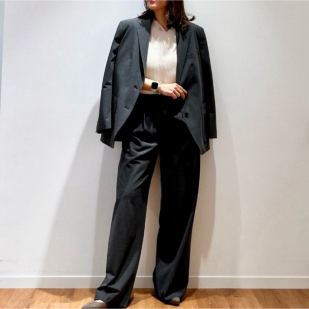 UNIQLO:C タックワイドストレートパンツ XL/ブラック UNIQLO:C タックワイドストレートパンツ XL/ブラック