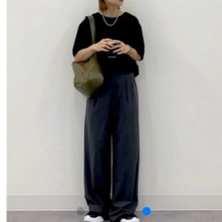 UNIQLO - UNIQLO:C タックワイドストレートパンツ XL/ブラックの通販 UNIQLO - UNIQLO:C タックワイドストレートパンツ XL/ブラックの通販