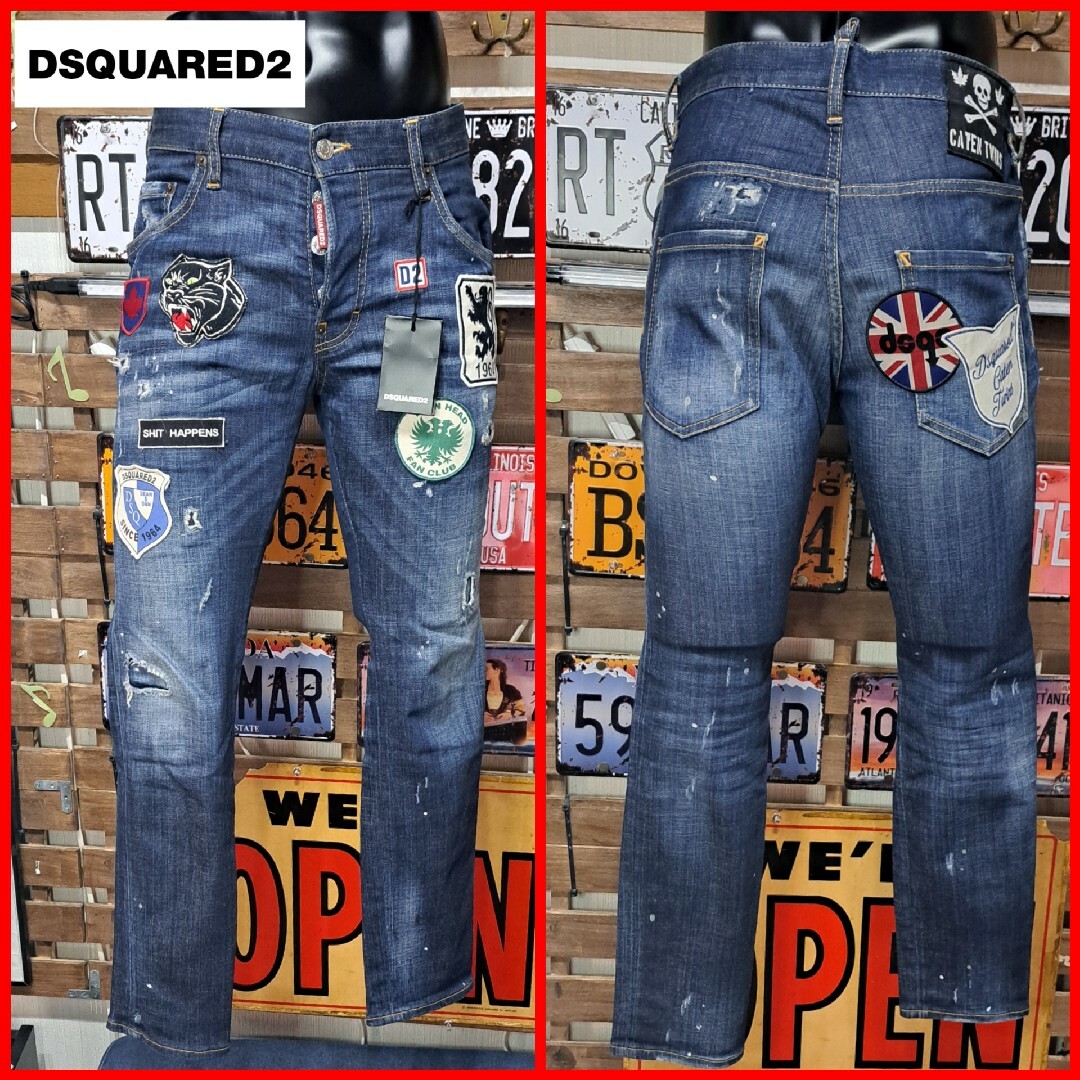 DSQUARED2(ディースクエアード)の定価9.6万　ディースクエアード　ストレッチ　マルチワッペン　スケータージーンズ メンズのパンツ(デニム/ジーンズ)の商品写真