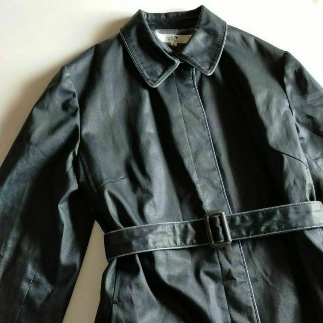 23区 ジャケット アウター 黒 40 ベルト付き レディースのジャケット/アウター(ナイロンジャケット)の商品写真