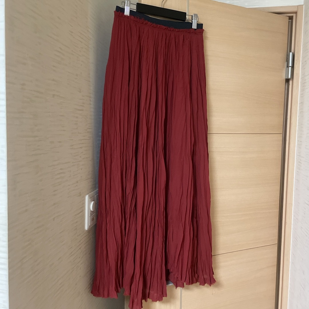 l'appartment col pierrot プリーツスカート  赤 美品 レディースのスカート(ロングスカート)の商品写真
