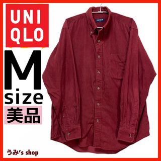 ユニクロ(UNIQLO)の美品★UNIQLO ユニクロ コーデュロイ シャツ 長袖 ブラウス M レッド系(シャツ)