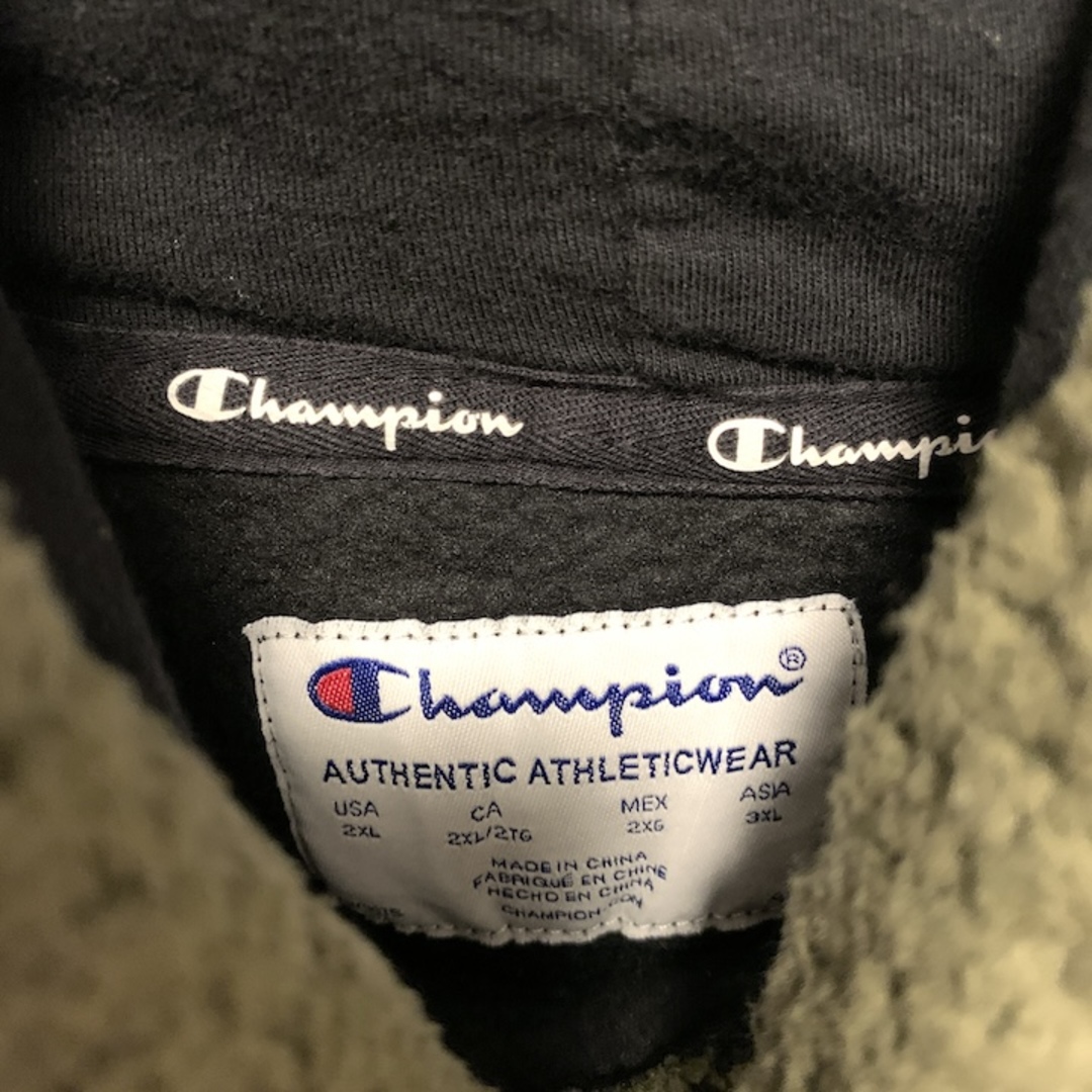 Champion(チャンピオン)の90s 古着 チャンピオン フリース ボアパーカー 刺繍ロゴ XXL  メンズのトップス(その他)の商品写真