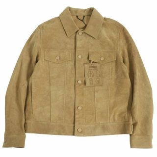 ルイヴィトン(LOUIS VUITTON)の未使用品□22AW 定価￥676,500 ルイヴィトン 1AAUY2 LVSE モノグラム スエードデニムジャケット/カバーオール ベージュ 50 イタリア製 正規(Gジャン/デニムジャケット)