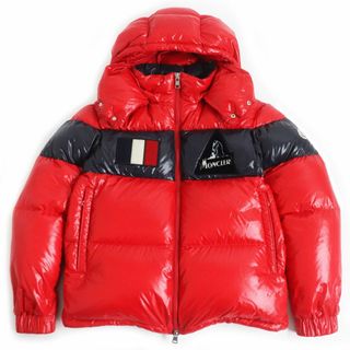 モンクレール(MONCLER)の美品□19-20AW MONCLER/モンクレール GARY GIUBBOTTO ゲイリー ロゴワッペン ダブルZIP フーデッド ダウンジャケット レッド 3 正規品(ダウンジャケット)