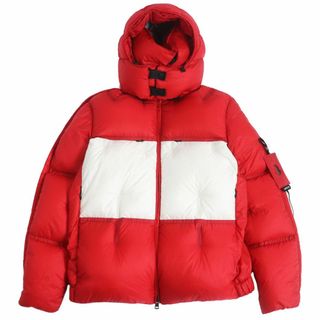 モンクレール(MONCLER)の美品□19-20AW モンクレールジーニアス 5 クレイグ・グリーン COOLIDGE フーデッド WZIP ダウンジャケット レッド/グレー/白 1 正規品(ダウンジャケット)