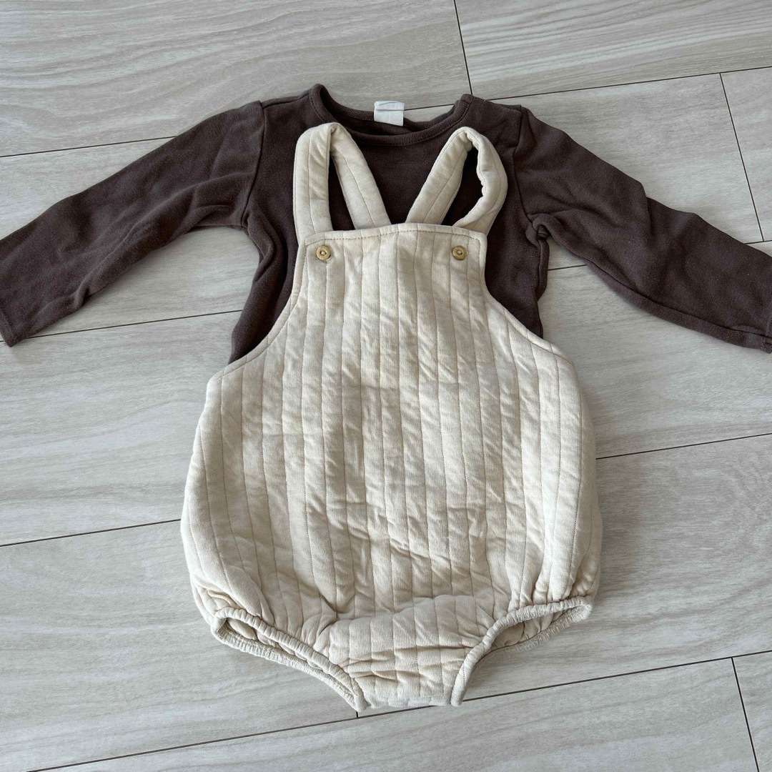 H&M(エイチアンドエム)のオーバーオール　セット キッズ/ベビー/マタニティのベビー服(~85cm)(ワンピース)の商品写真
