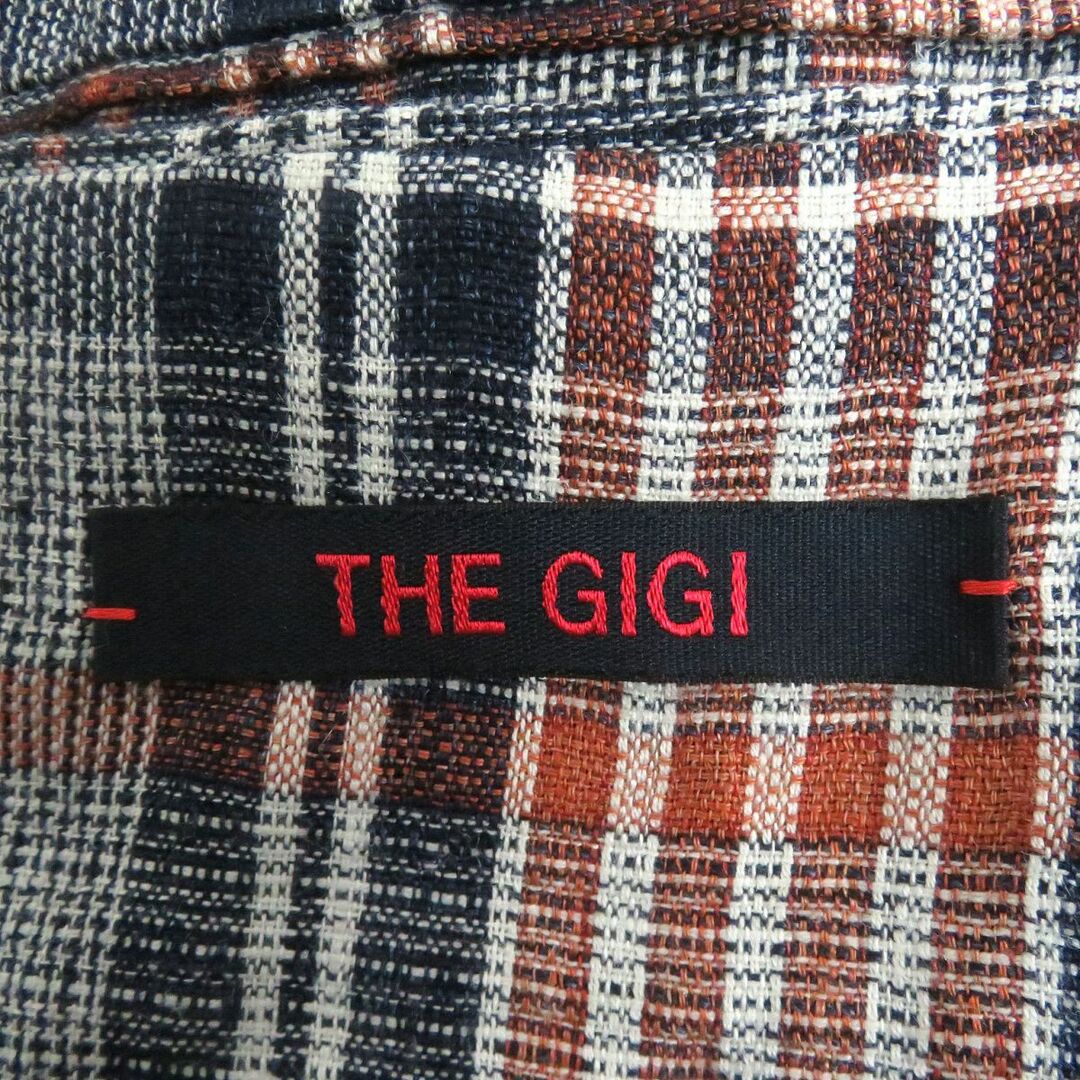 THE GIGI(ザジジ)の極美品□THE GIGI/ザ・ジジ チェック柄 リネン・シルク混 シェルボタン シングルジャケット/アンコンジャケット ネイビー系 46 伊製 正規品 メンズのジャケット/アウター(テーラードジャケット)の商品写真