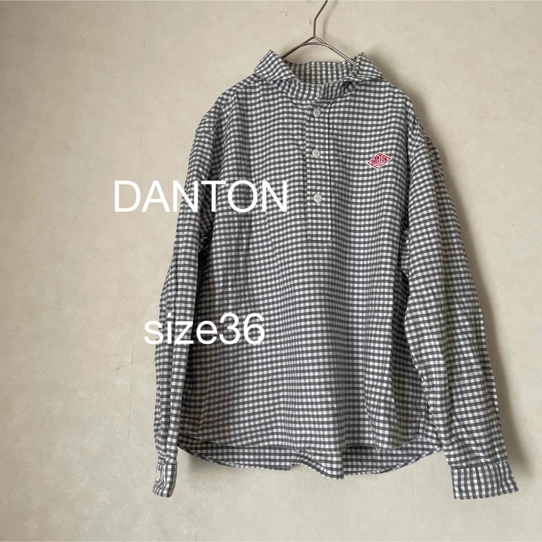 DANTON(ダントン)のDANTON チェックプルオーバーシャツ グレー size36 ダントン レディースのトップス(シャツ/ブラウス(長袖/七分))の商品写真