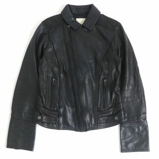 ディーゼル(DIESEL)の美品□DIESEL/ディーゼル　ロゴ入り　ジップアップ　ラムレザー　ライダースジャケット/バイカージャケット　ブラック　S　正規品　メンズ　t03-st30324-06(ライダースジャケット)