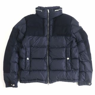 モンクレール(MONCLER)の美品□MONCLER/モンクレール ARCS アークス ウール切り替え ロゴワッペン付き フード入り ダブルZIP ダウンジャケット ネイビー 1 メンズ　t12-st30316-324(ダウンジャケット)