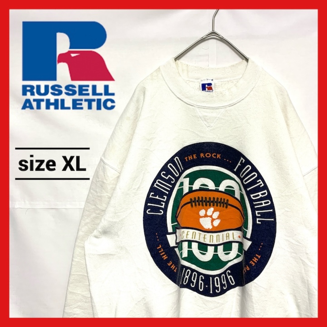 Russell Athletic(ラッセルアスレティック)の90s 古着 ラッセル スウェット フットボール USA製 ゆるダボ XL  メンズのトップス(スウェット)の商品写真