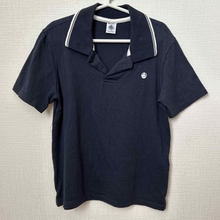 プチバトー(PETIT BATEAU)のプチバトー　ポロシャツ　紺　140  10ans(Tシャツ/カットソー)