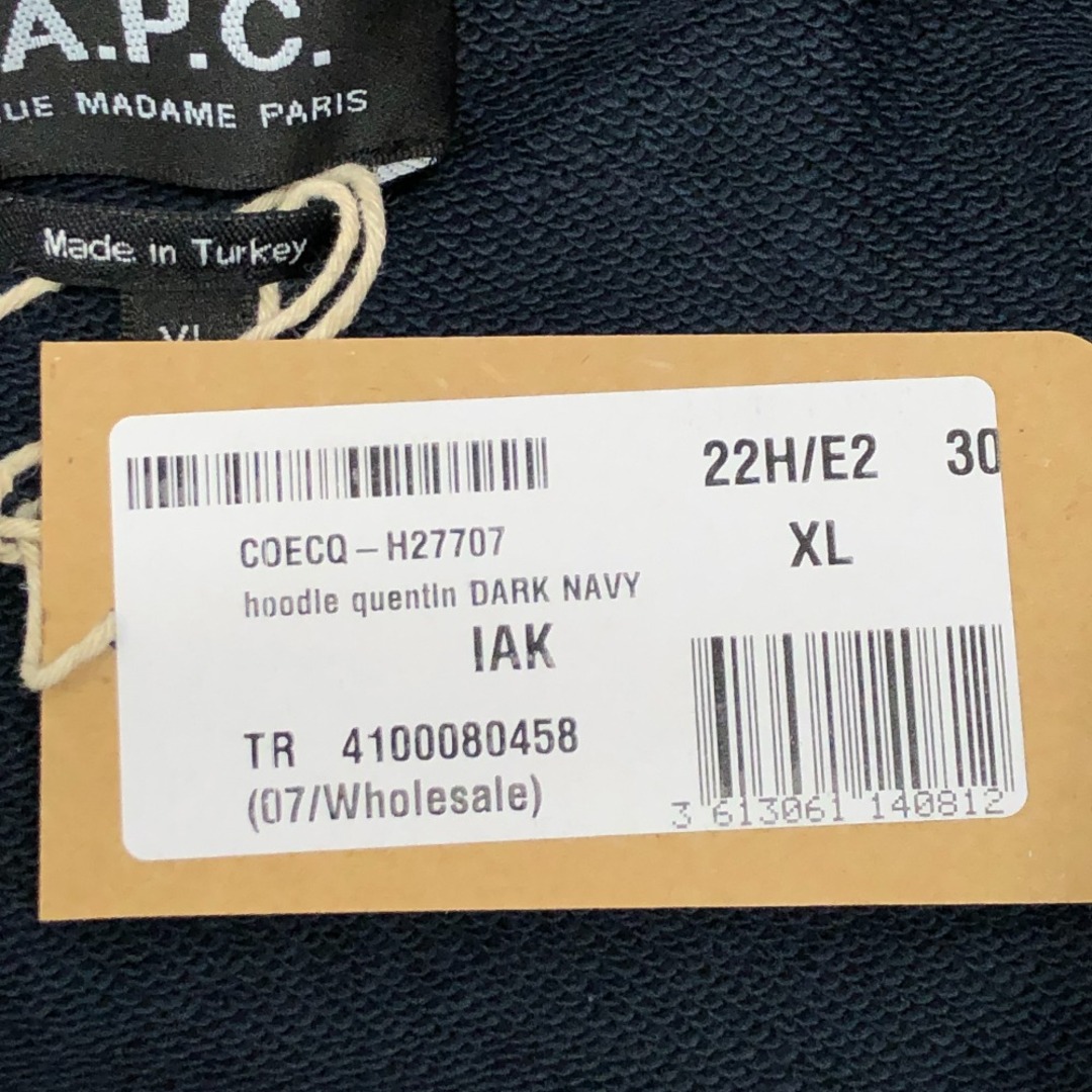 A.P.C(アーペーセー)のアーペーセー A.P.C. パーカー
 COECQ IAK フーディー XL ネイビー メンズのトップス(パーカー)の商品写真