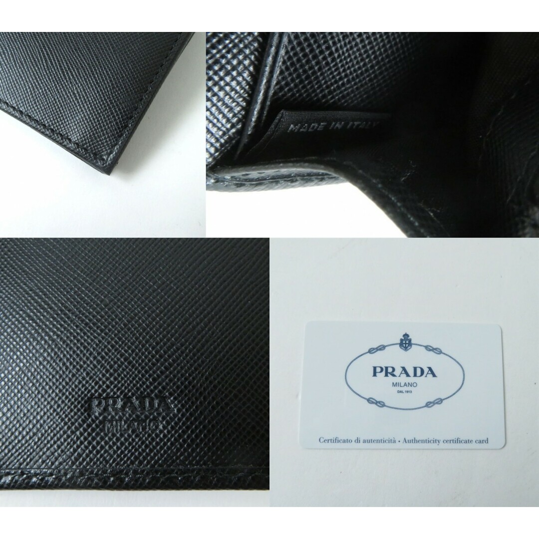 PRADA(プラダ)の極美品★プラダ 2M0836 メタルロゴ金具付き サフィアーノレザー 2つ折り ロングウォレット／長財布 黒 伊製 箱・ギャランティカード付 レディースのファッション小物(財布)の商品写真