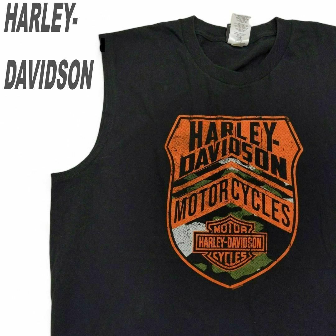 Harley Davidson(ハーレーダビッドソン)のハーレーダビッドソン タンクトップ XL ブラック デカロゴ ビッグプリント メンズのトップス(タンクトップ)の商品写真