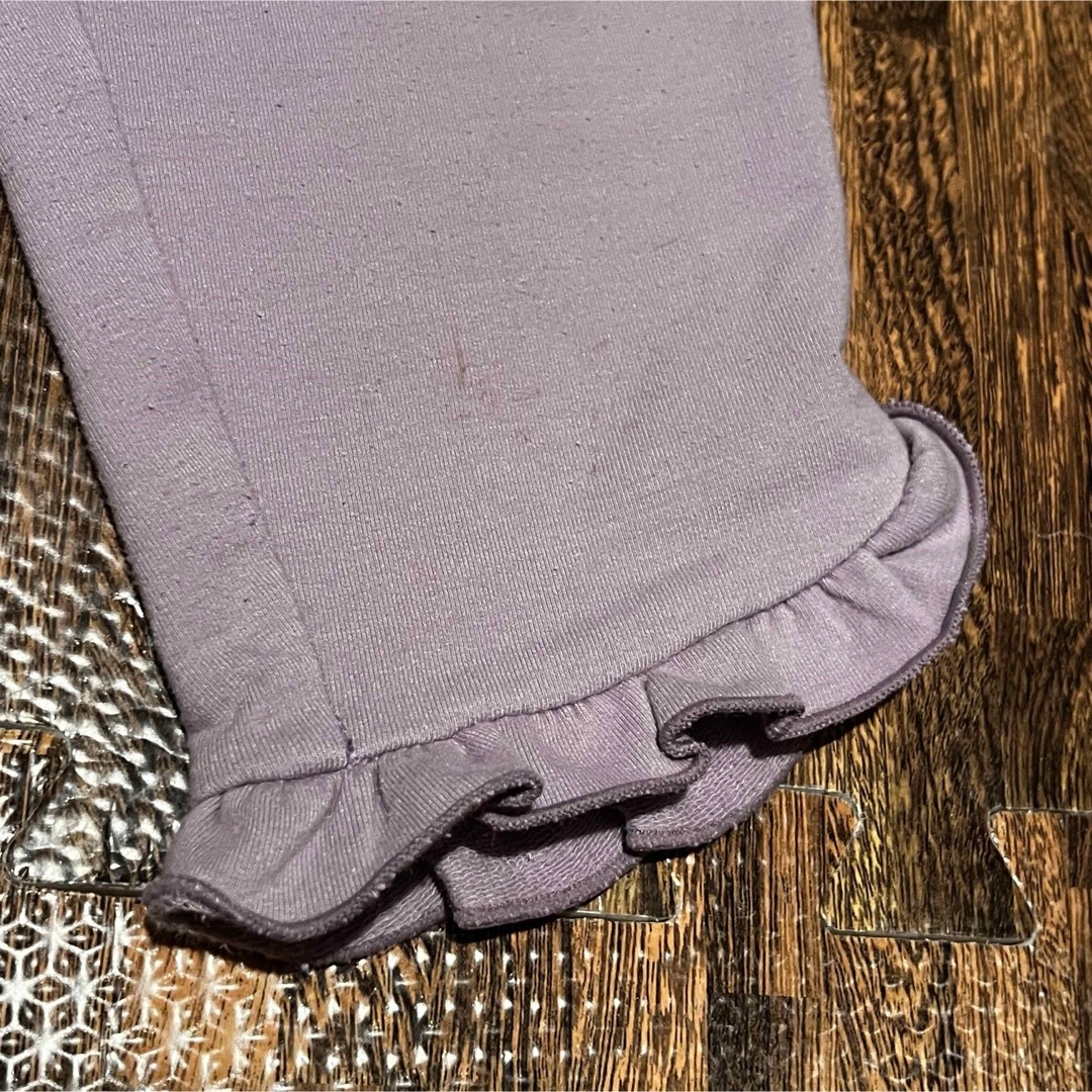 baiya95ズボンパンツ女の子紫スパッツはながら黒チェックスカートフリル子供 キッズ/ベビー/マタニティのキッズ服女の子用(90cm~)(パンツ/スパッツ)の商品写真