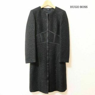 HUGO BOSS - 美品 ヒューゴボス ラメ テープライン ジップアップ ノーカラーコート