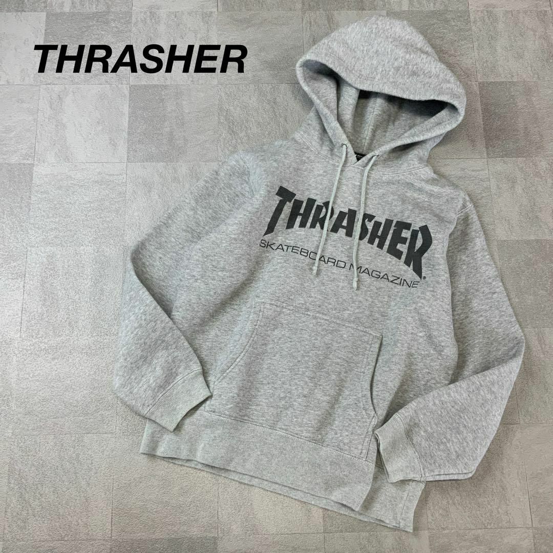 THRASHER(スラッシャー)のTHRASHER スラッシャー ビッグロゴ スウェット パーカー 霜降りグレー メンズのトップス(パーカー)の商品写真