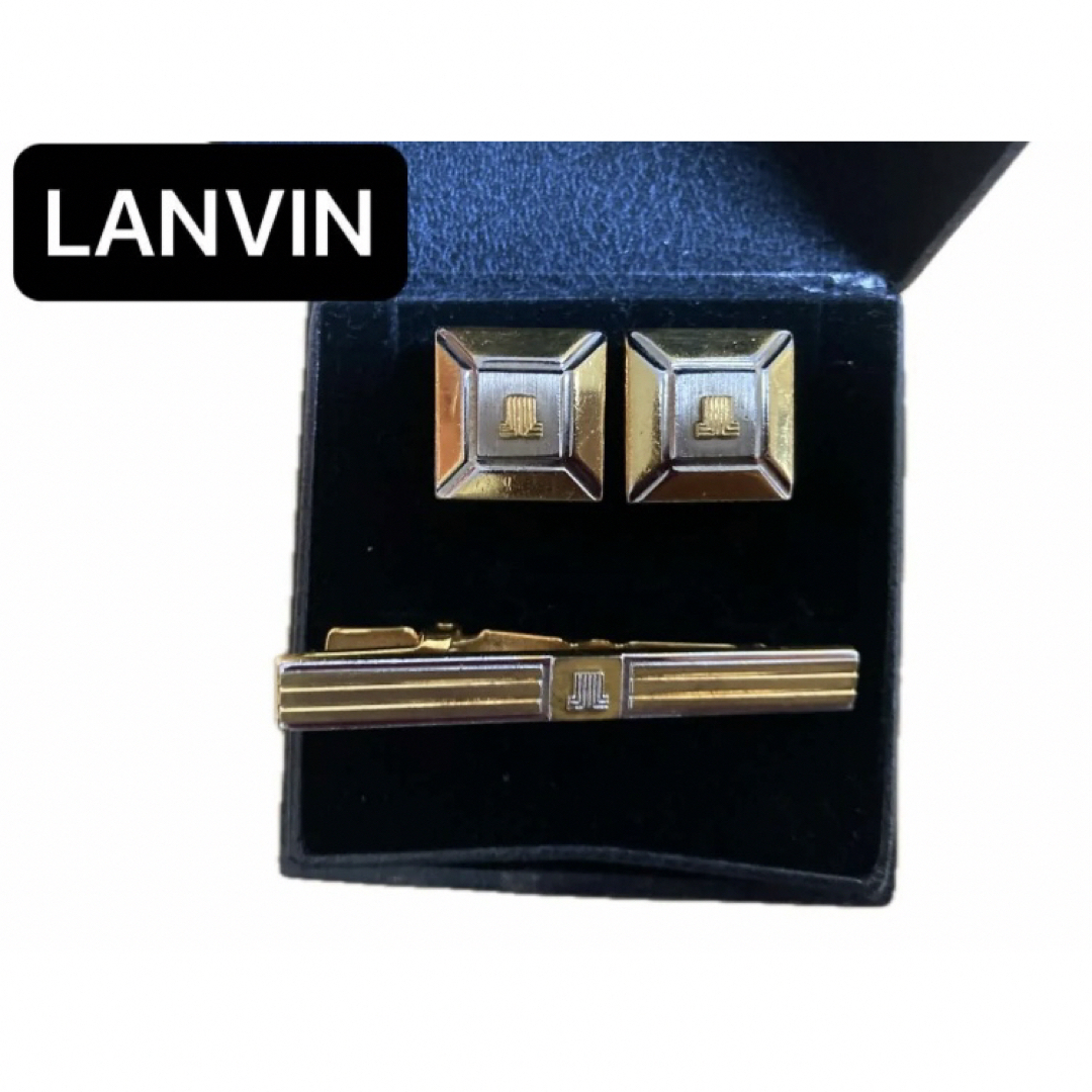 LANVIN(ランバン)のランバン LANVIN ゴールドシルバーネクタイピン カフスボタンセット メンズのファッション小物(カフリンクス)の商品写真