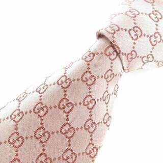 グッチ(Gucci)のグッチ GGパターン ネクタイ レギュラータイ 総柄 シルク ピンク ■SM1(ネクタイ)