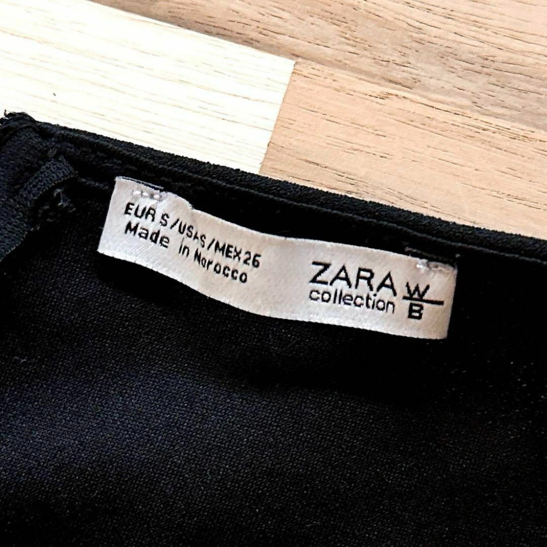 ZARA(ザラ)の【ザラ】ZARA 半袖 タイト ミディ ワンピース ビジネス S グレー×黒 レディースのワンピース(ひざ丈ワンピース)の商品写真