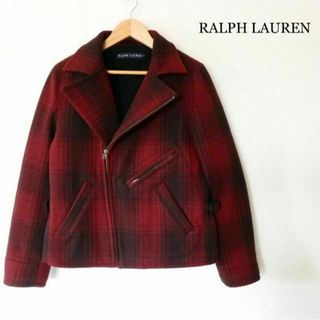 Ralph Lauren - 美品 ラルフローレン マドラスチェック柄 ウール ダブルライダースジャケット