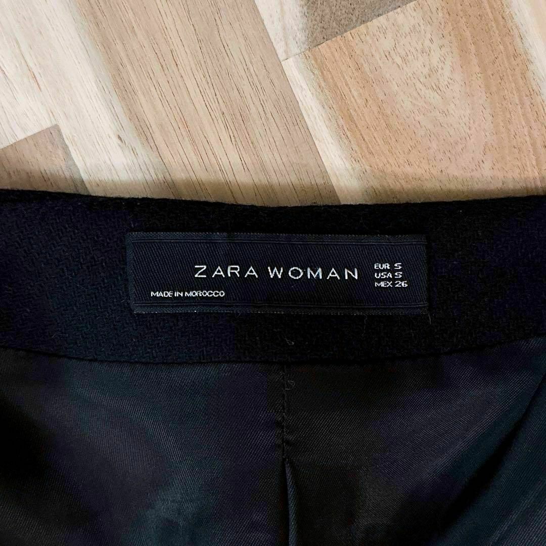 ZARA(ザラ)の【ザラ ウーマン】ウール ブレンド ジップアップ ノーカラー コート S 黒 レディースのジャケット/アウター(その他)の商品写真