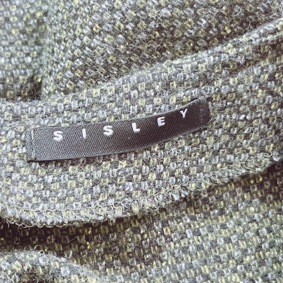 Sisley(シスレー)のシスレー　ウールブレンドタイトワンピース　フレンチスリーブ【XS】背中ジップ レディースのワンピース(ひざ丈ワンピース)の商品写真