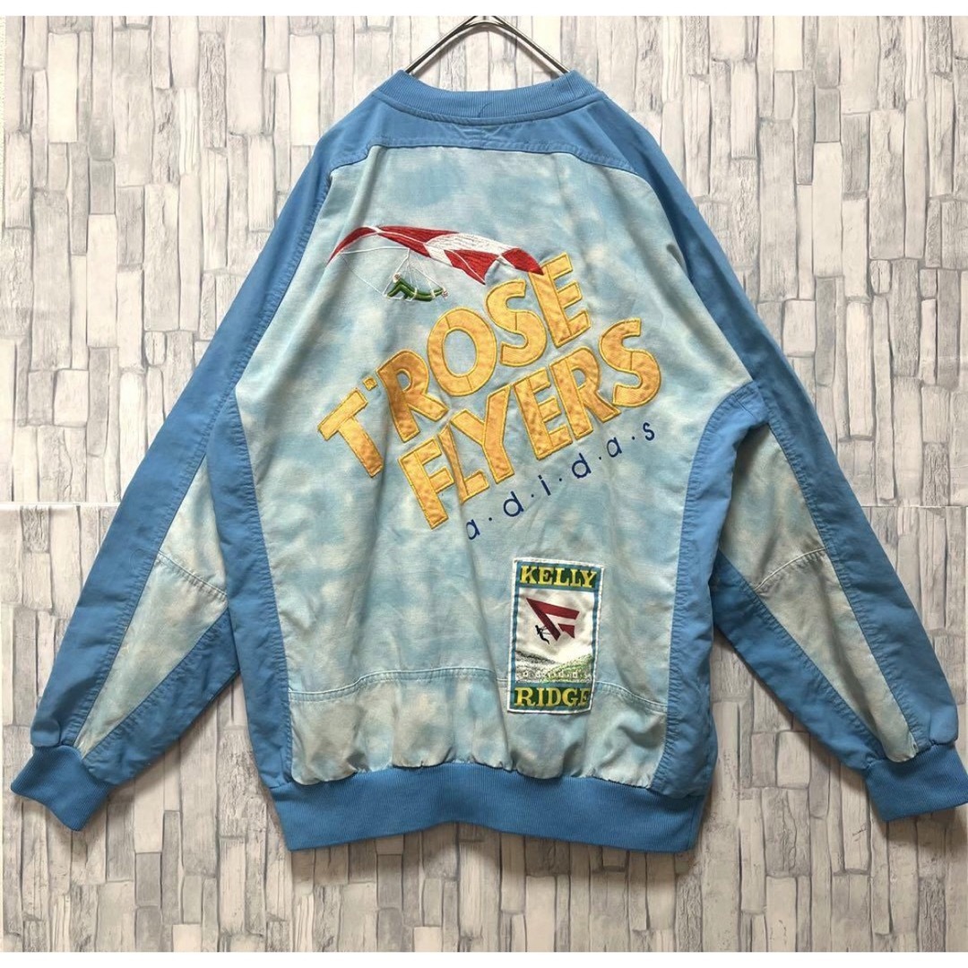 adidas - アディダス ロンT L ブルー 刺繍 トレフォイル adidas - アディダス ロンT L ブルー 刺繍 トレフォイル