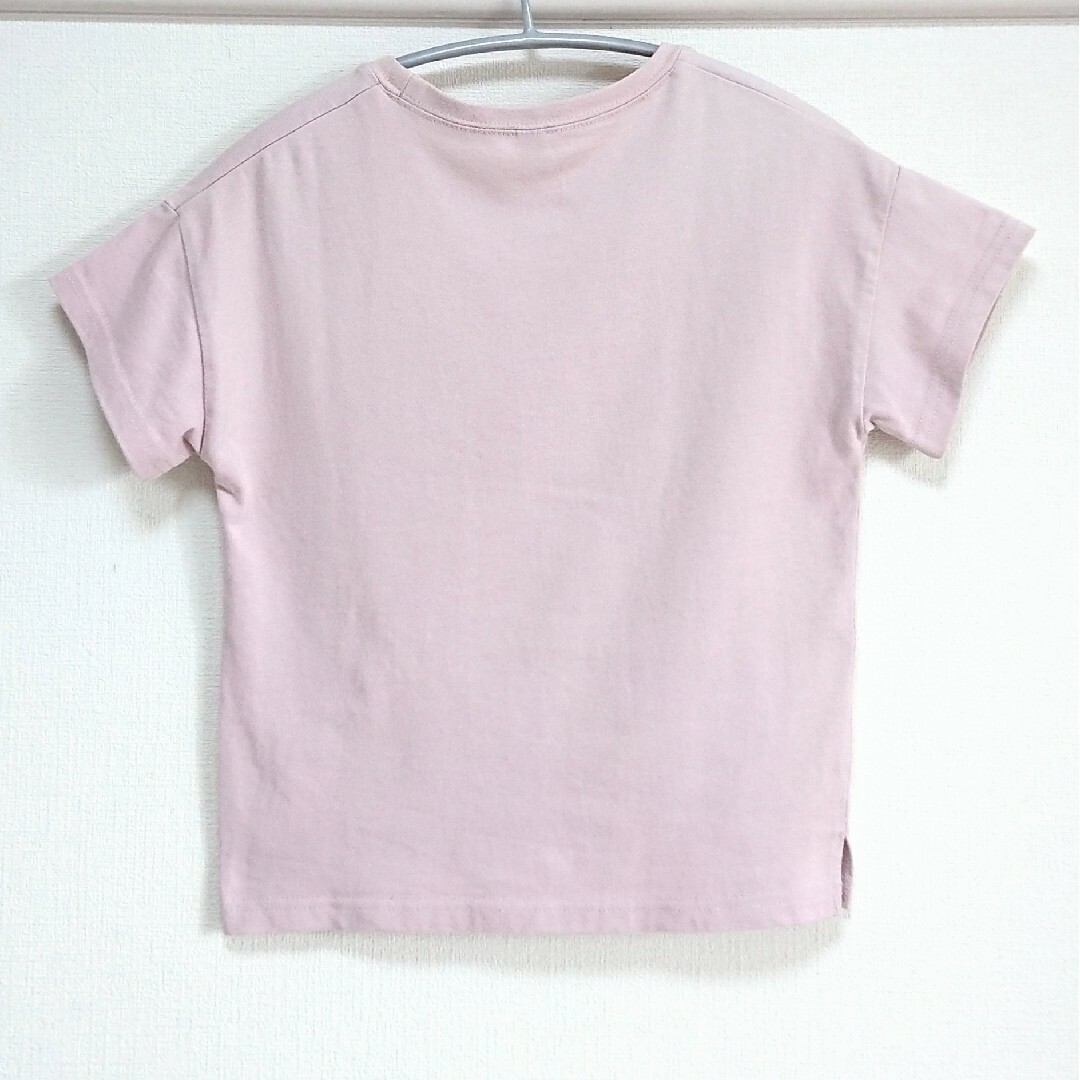 【タグ有り】キッズ オーガニックコットン 半袖 Tシャツ ピンク 130 キッズ/ベビー/マタニティのキッズ服男の子用(90cm~)(Tシャツ/カットソー)の商品写真