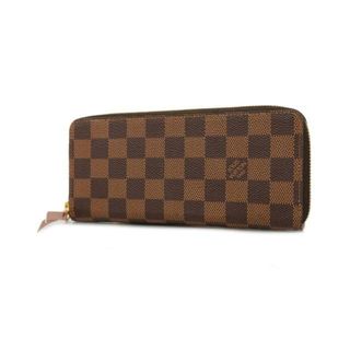 ルイヴィトン(LOUIS VUITTON)の【4ha0910】ルイヴィトン 長財布/ダミエ/ポルトフォイユクレマンス/N41626/エベヌ/ローズバレリーヌ【中古】レディース(財布)