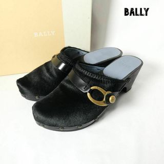 バリー(Bally)の美品 BALLY ハラコ ウッドソール サボサンダル ミュール(サンダル)