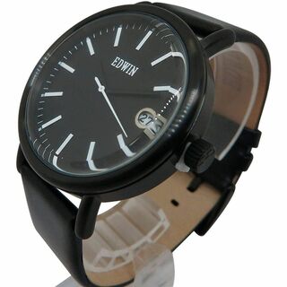 エドウィン(EDWIN)の【新品】EDWIN 腕時計 ダイアルウォッチ EPIC ブラック 本革 ベルト(腕時計(アナログ))