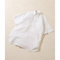 【WHITE】【M】『防シワ』『防臭』『XLサイズあり』ハイパフォーマンスブロード半袖シャツ
