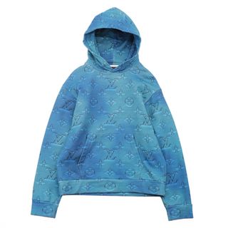 ルイヴィトン(LOUIS VUITTON)の【美品】ルイ・ヴィトン RM222Q IHN HNY41W 22年AW ヴァージル期 3Dモノグラム スウェットパーカ 裏起毛スウェットフーディー メンズ サイズ M ブルー 青系 LOUIS VUITTON(スウェット)