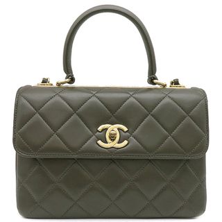 シャネル(CHANEL)のシャネル CHANEL 2WAYバッグ トップハンドル フラップ バッグ  ラムスキン グレー系　 ゴールド金具 ハンドバッグ ショルダーバッグ  A92236 24****** 【箱】【中古】(ショルダーバッグ)