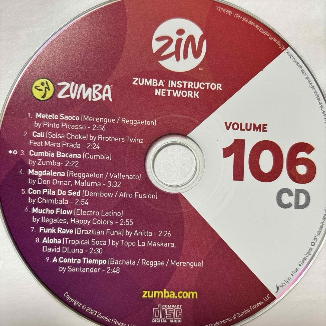 Zumba(ズンバ)のズンバ　ZIN106  CD エンタメ/ホビーのCD(クラブ/ダンス)の商品写真