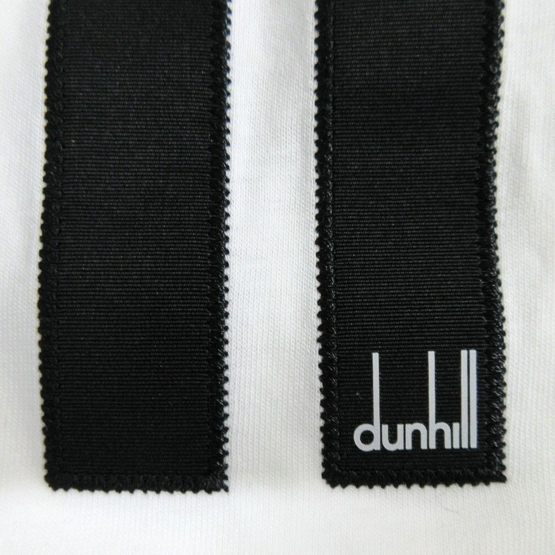 Dunhill(ダンヒル)のほぼ未使用 ダンヒル dunhill 長袖 Tシャツ カットソー ライン ロングスリーブTシャツ Lサイズ ポルトガル製 ホワイト ブラック 白黒 中古 美品 メンズのトップス(Tシャツ/カットソー(七分/長袖))の商品写真