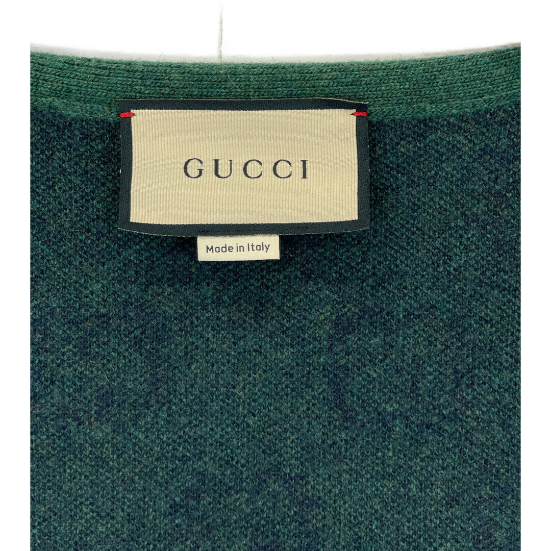 Gucci(グッチ)のグッチ 678939 XKB6P グリーン ウール GG柄 カーディガン S メンズのトップス(カーディガン)の商品写真