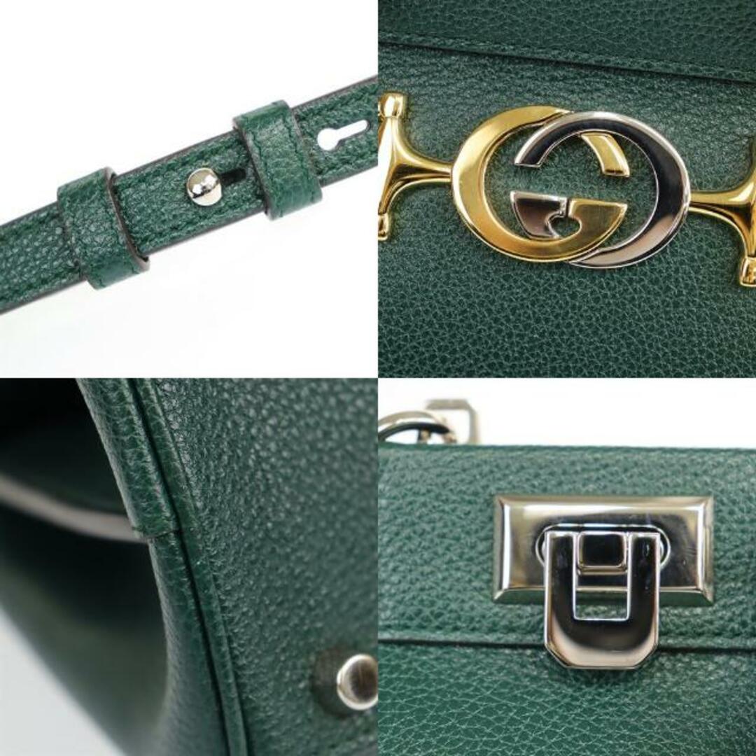 Gucci(グッチ)のグッチ ハンドバッグ ズゥミ スモール トップハンドル 569712 中古 グリーン レザー GUCCI 【中古】 | 2WAY ショルダーバッグ レディース 緑 バック 鞄 ブランド Aランク レディースのバッグ(ハンドバッグ)の商品写真