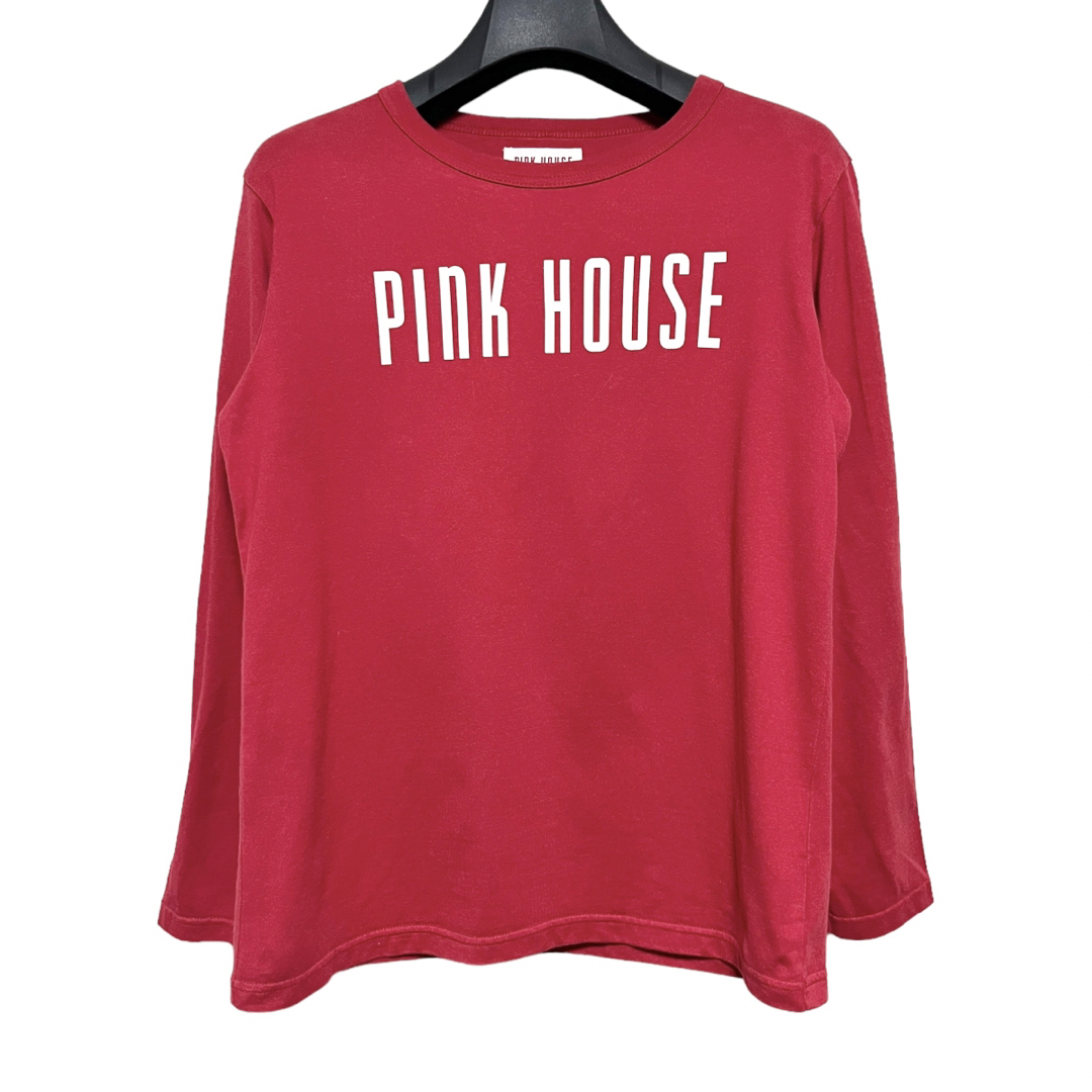 PINK HOUSE(ピンクハウス)の匿名発送　美品　PINK HOUSE ピンクハウス　ロゴプリントロングT M レディースのトップス(Tシャツ(長袖/七分))の商品写真