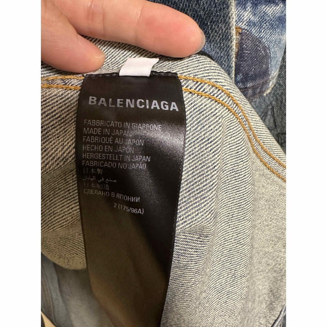 Balenciaga(バレンシアガ)のbalenciaga グラフィティオーバーサイズフーテッドデニムジャケット メンズのジャケット/アウター(Gジャン/デニムジャケット)の商品写真