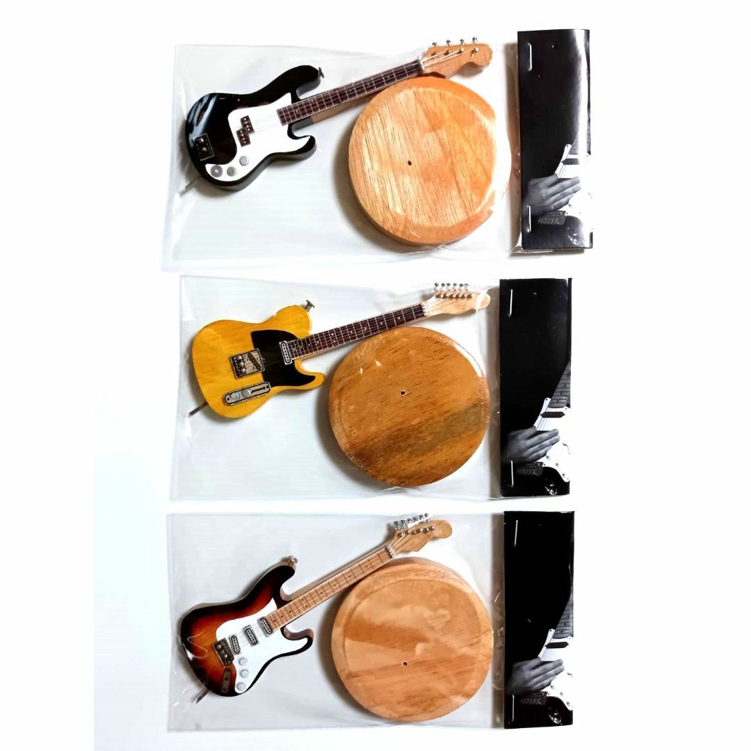 -ミニチュアギター2本+ベース1本の3点セットFen。ミニチュア楽器 エンタメ/ホビーのおもちゃ/ぬいぐるみ(模型/プラモデル)の商品写真